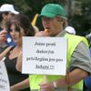 Demonstrace odborářů na Václavském náměstí v Praze