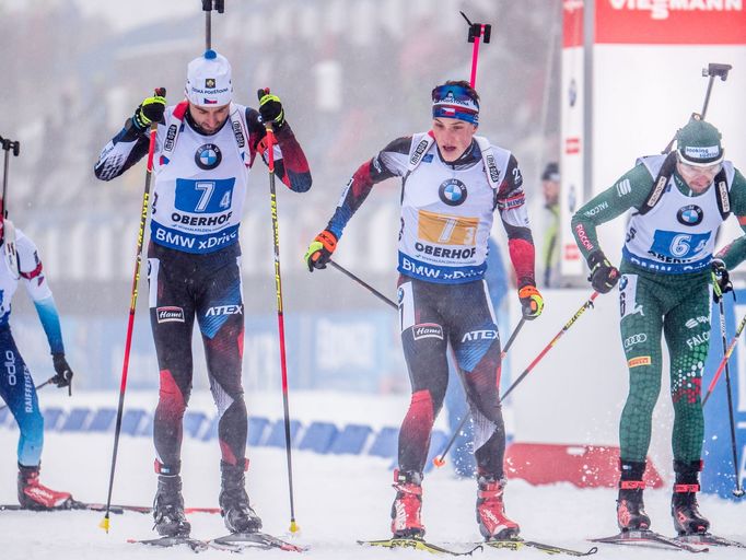 SP v biatlonu 2018/19, Oberhof, štafeta mužů: Tomáš Krupčík (vlevo) a Jakub Štvrtecký