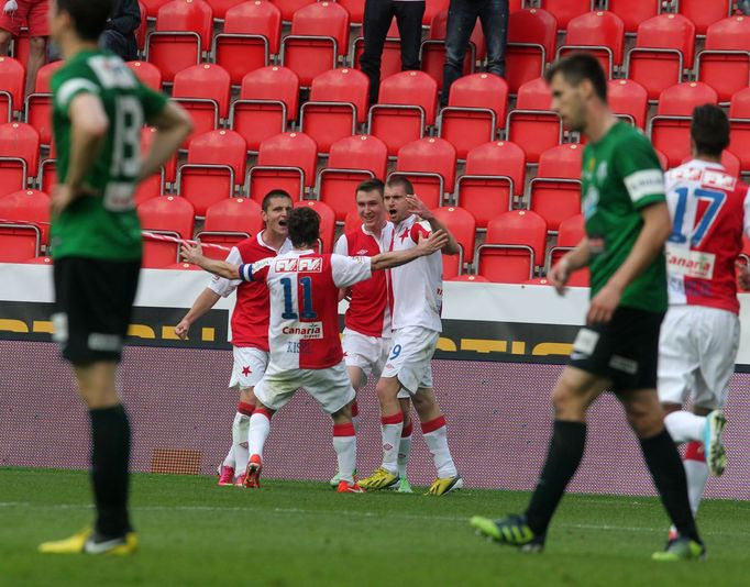 Fotbal, Gambrinus liga, Slavia - Jablonec: radost Slavie