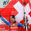 Didier Cuche se raduje po vítězství v Kitzbühelu