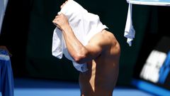 Rafael Nadal při tréninku na Australian Open 2016