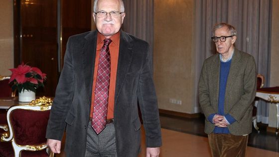 Klarinetista Woody Allen se setkal s Václavem Klausem