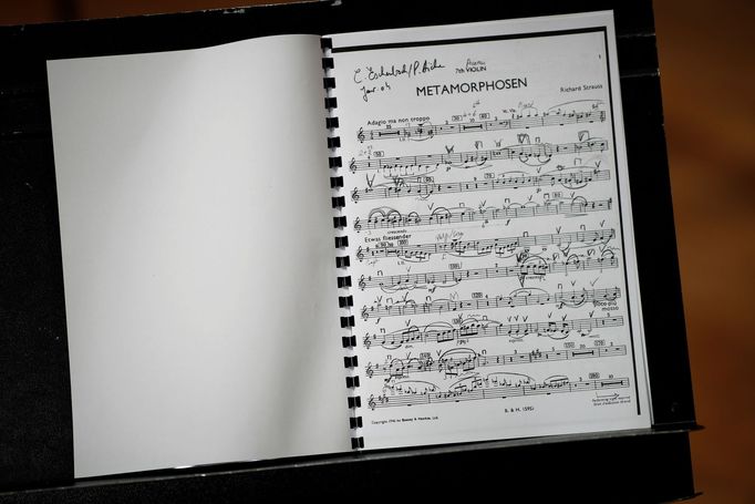 Partitura Straussovy skladby Metamorphosen.