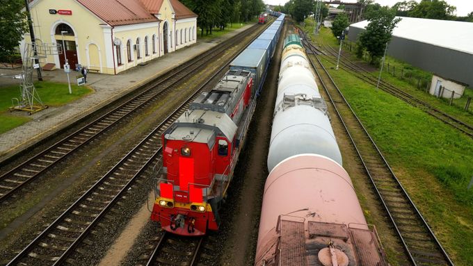 Nákladní vlaky na přechodu mezi Litvou a Ruskem (Kalinigradskou oblastí) v Kybartai.