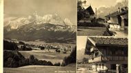 Jednou z nich je i St. Johann in Tirol, kde se dříve těžila měděná a stříbrná ruda. Turistický ruch se zde začal rozvíjet od konce 19. století po napojení na železniční trasu. (Dobová pohlednice z roku 1941.)