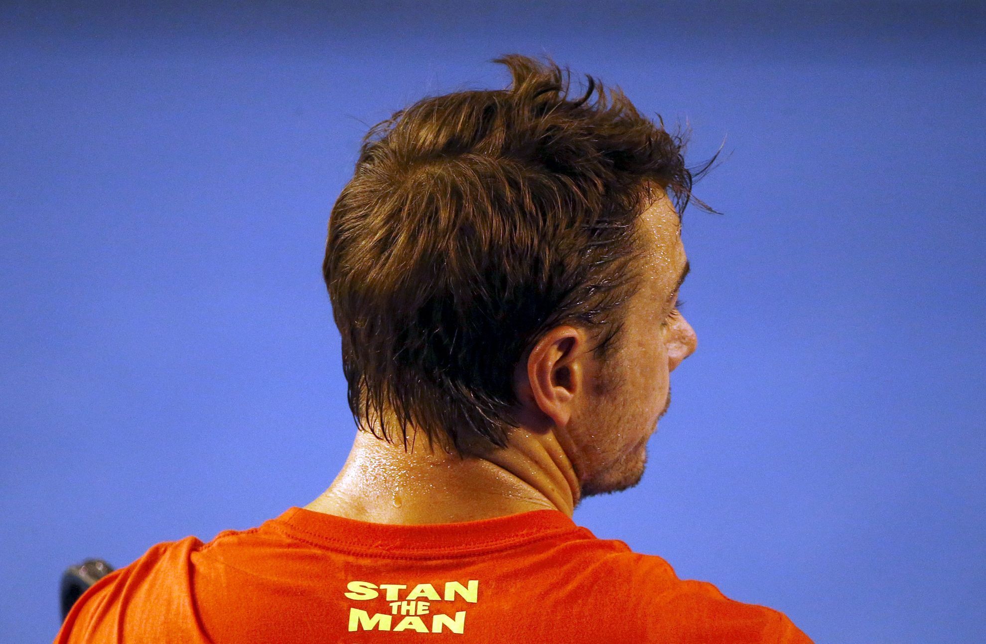 Stan Wawrinka při tréninku na Australian Open 2016