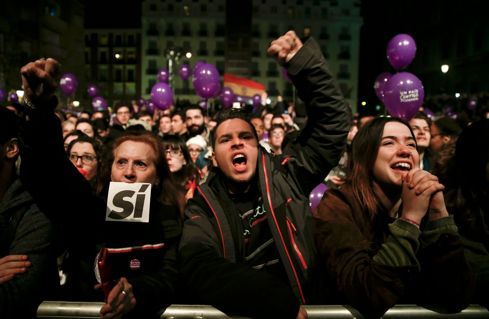 Příznivci španělské strany Podemos