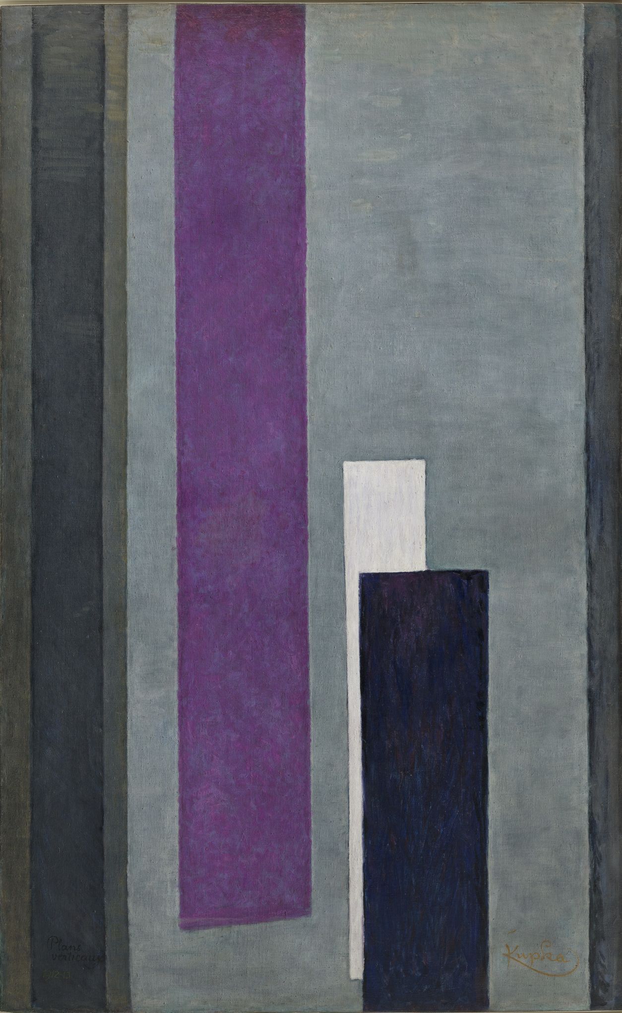 František Kupka: Vertikální plány III, 1912–1913, olej, plátno, 200 x 118 cm
