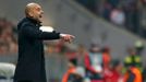 Bayern Munich's coach Pep Guardiola reacts