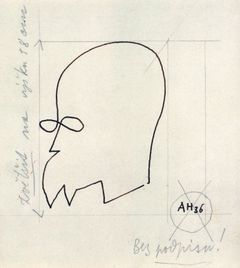 Adolf Hoffmeister: Masaryk jedním tahem, 1936, kresba na papíře.