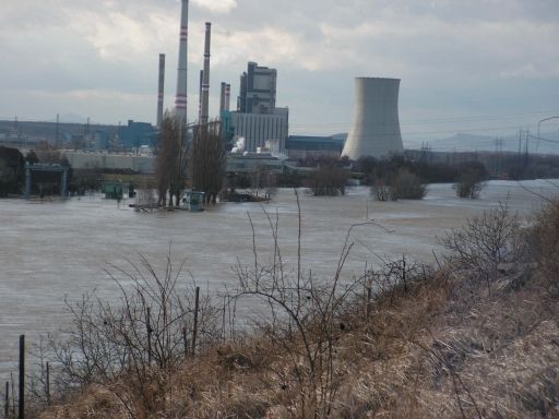 Povodně - Elektrárna Mělník