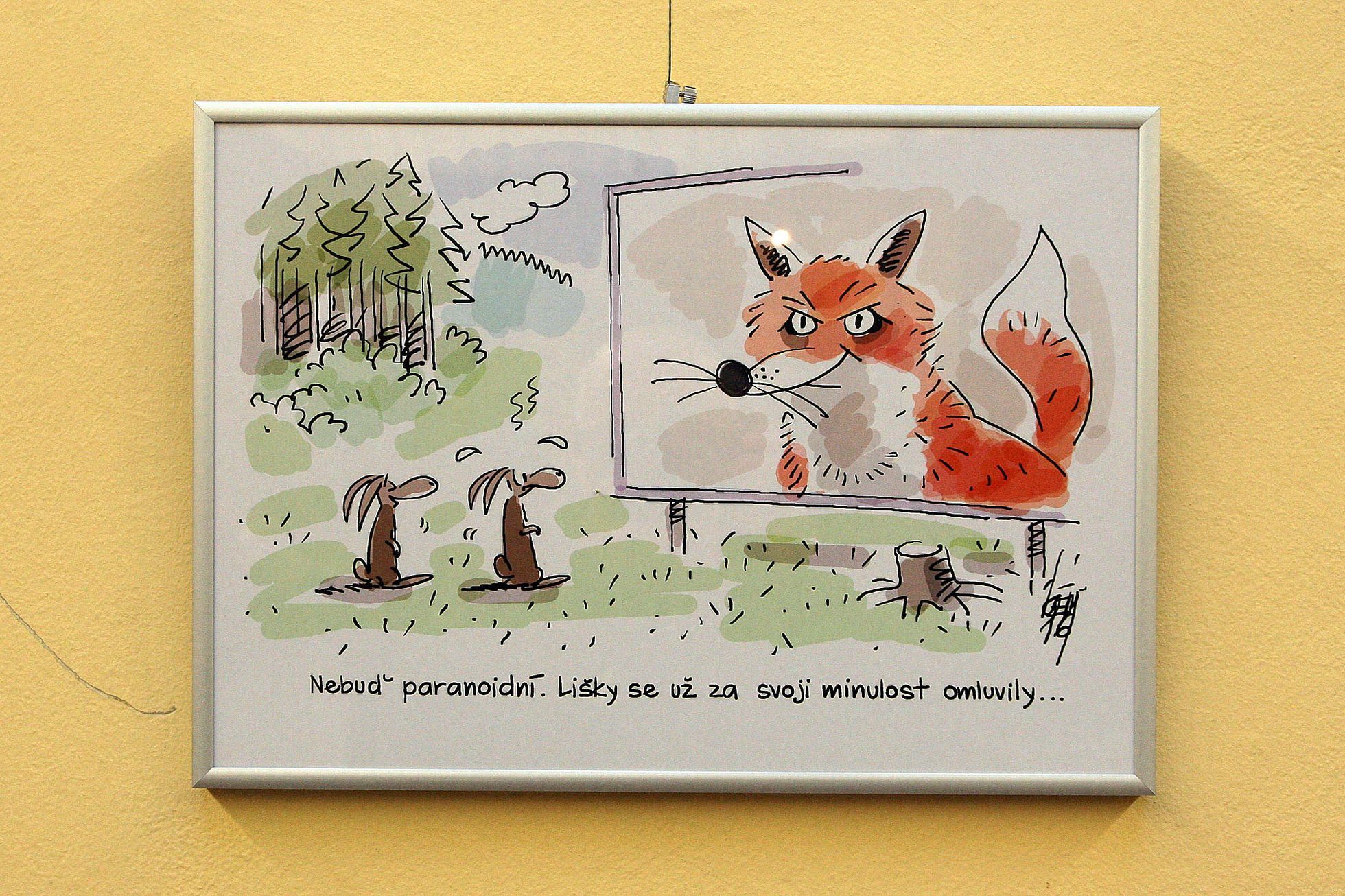 Výstava karikatur v poslanecké sněmovně