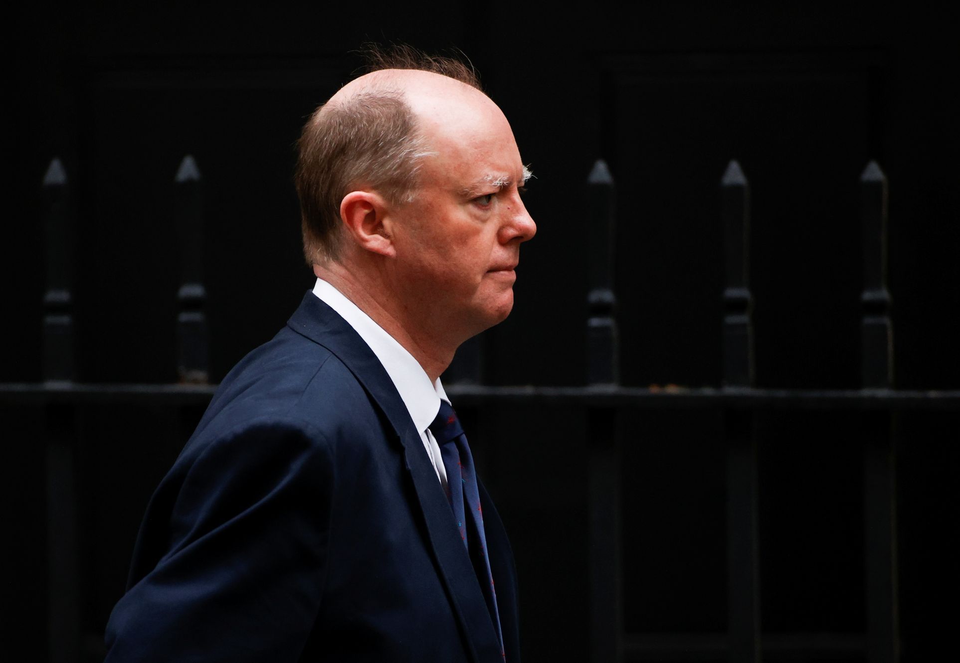 Chief Medical Officer for England Whitty is seen outside Downing Street