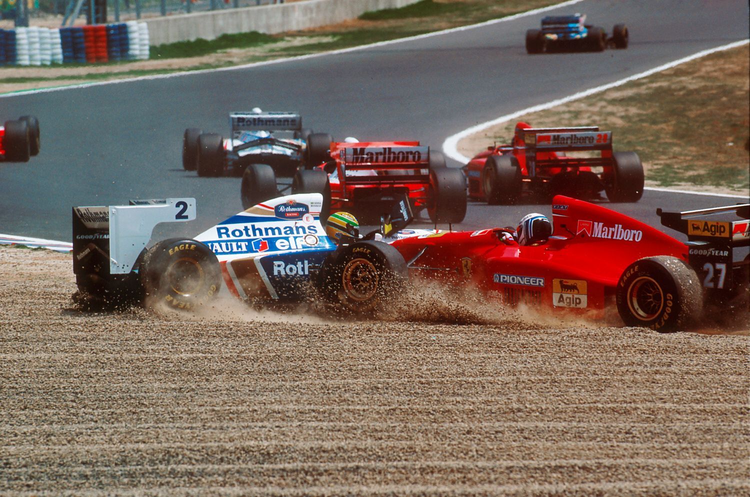 F1 1994: Ayrton Senna, Williams; Nicola Larini, Ferrari