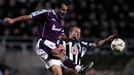 Football Soccer - English Premier League - Newcastle United vs West Ham - St James' Park, Newcastle, UK - January 3, 2000  West Ham's Igor Stimac battles for the ball wit