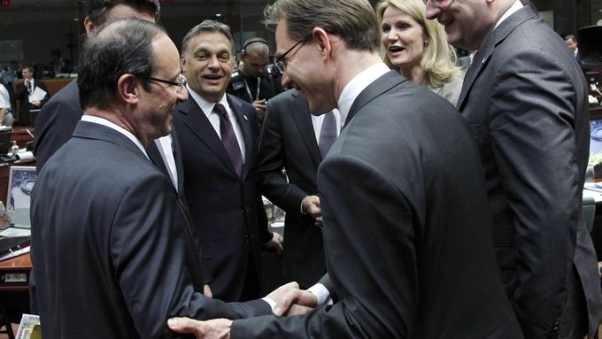 Premiér Petr Nečas na summitu EU v Bruselu.