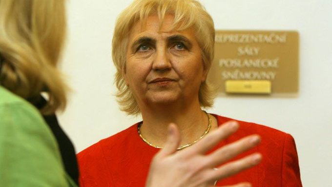 Ředitelka VZP Jiřina Musílková mluví v kuloárech sněmovny s poslankyní Kateřinou Dostálovou.