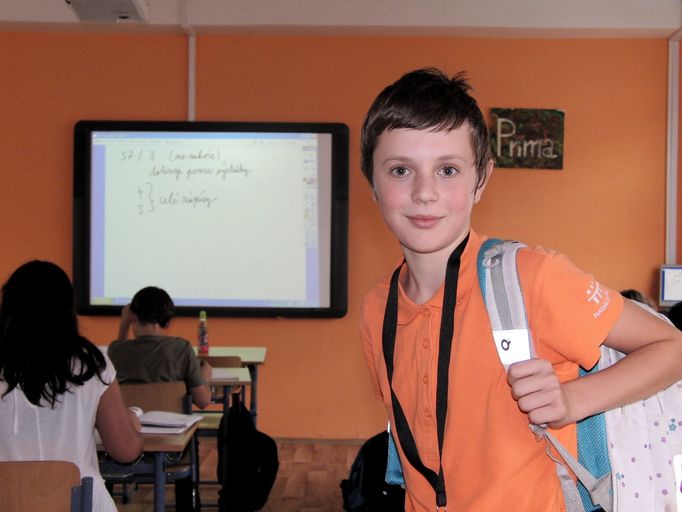 Kryštof Pravda (12), malý geniální  matematik.