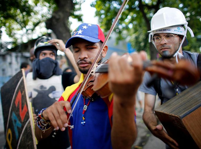 Demonstrace ve Venezuele.