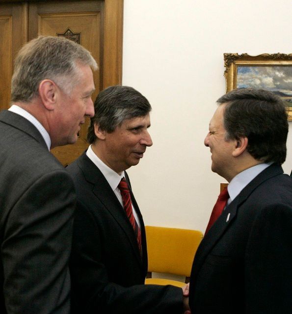 Topolánek, Fischer a Barroso v Kramářově vile