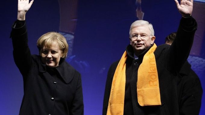 CDU před volbami: Angela Merkelová a Roland Koch