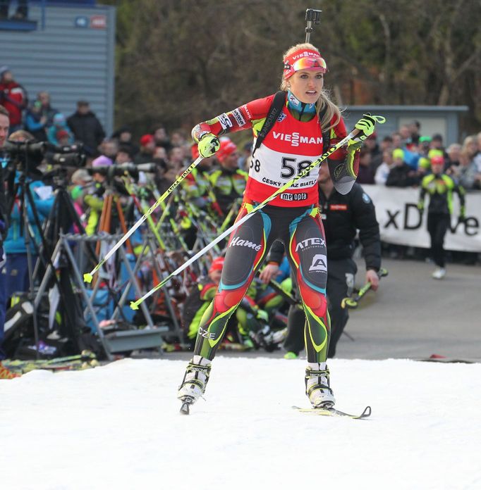 Biatlonová exhibice v Jablonci - Břízkách (Gabriela Soukalová)