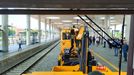 První speciální vlaky Správy železnic přijíždí po nové trati Bubny-Výstaviště, 1. srpna 2025.