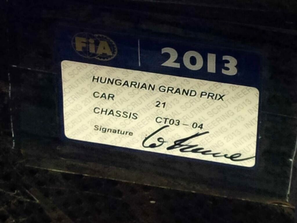 F1, VC Maďarska 2013: štítek