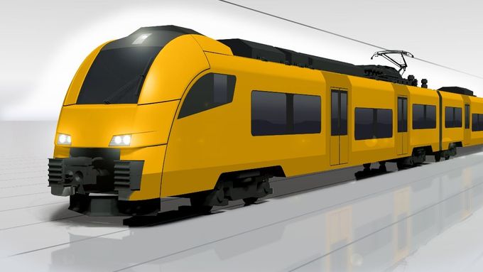 žlutý vlak společnosti Regiojet Radima Jančury