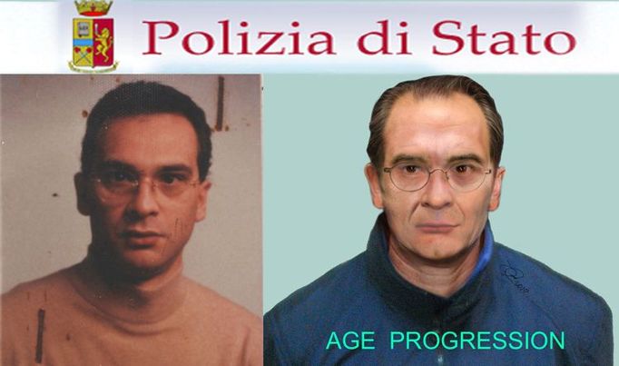 Policejní identikit Mattea Messiny Denara, šéfa italské mafie Cosa Nostra.