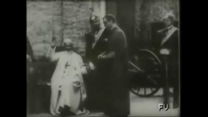 Papež Lev XIII. na dochovaném filmovém záznamu z roku 1896