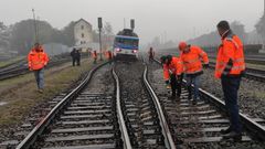 Neratovice vykolejený vlak