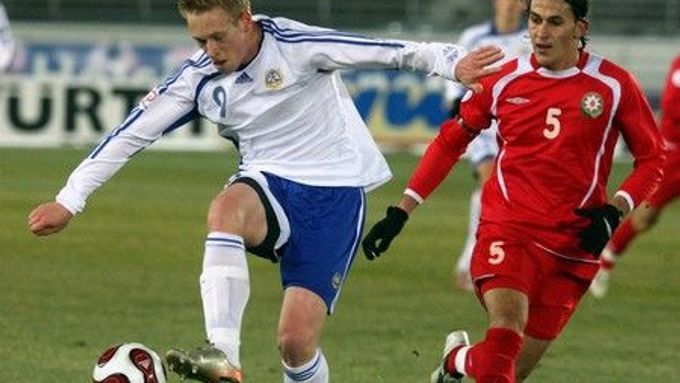 Mikael Forssell v utkání proti Ázerbájdžánu