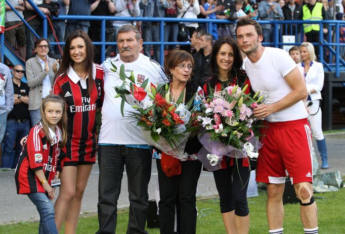 Fotbal, Loučení Marka Jankulovského: Marek Jankulovski s rodinou