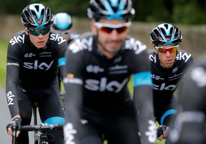 Christopher Froome trénuje na Tour de France 2014