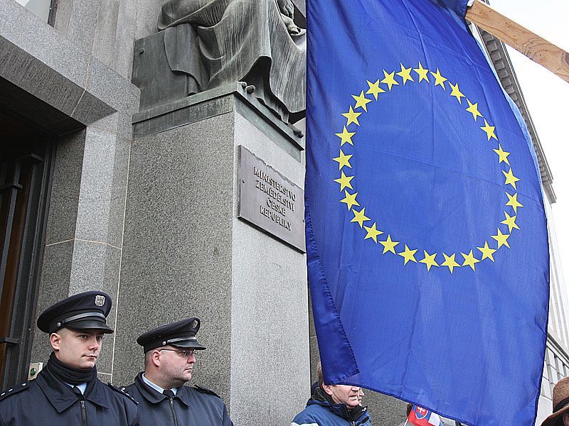 Demonstrace zemědělců v Praze