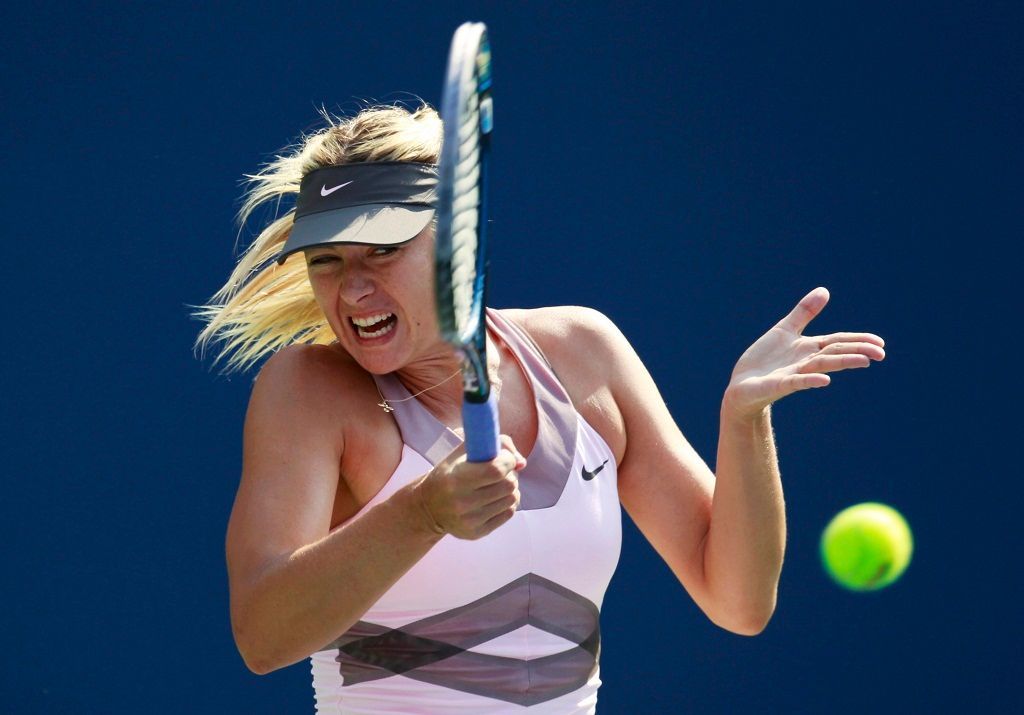 Maria Šarapovová v semifinále US Open 2012 proti Azarenkové