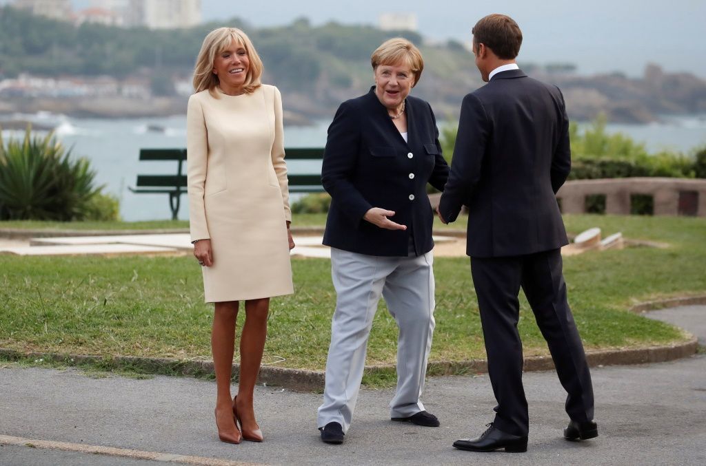 Merkelová Macron G7