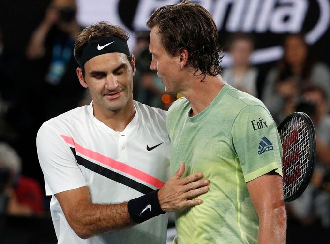 Roger Federer a Tomáš Berdych na Australian Open 2018