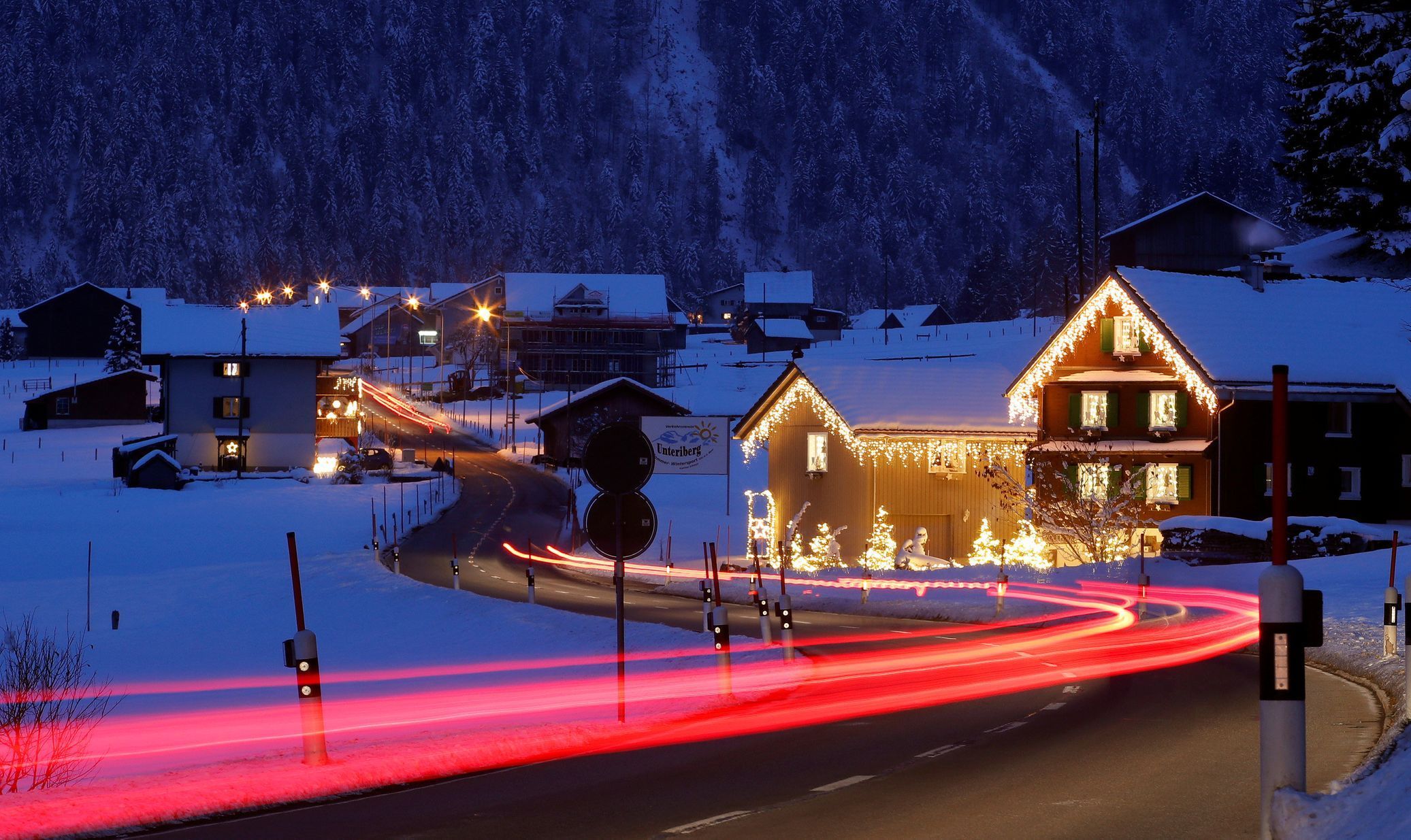 Vánoce osvětlení výzdoba Švýcarsko