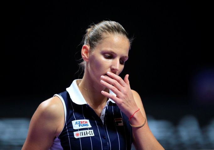 Karolína Plíšková v semifinále Turnaje mistryň 2019 proti Ashleigh Bartyové