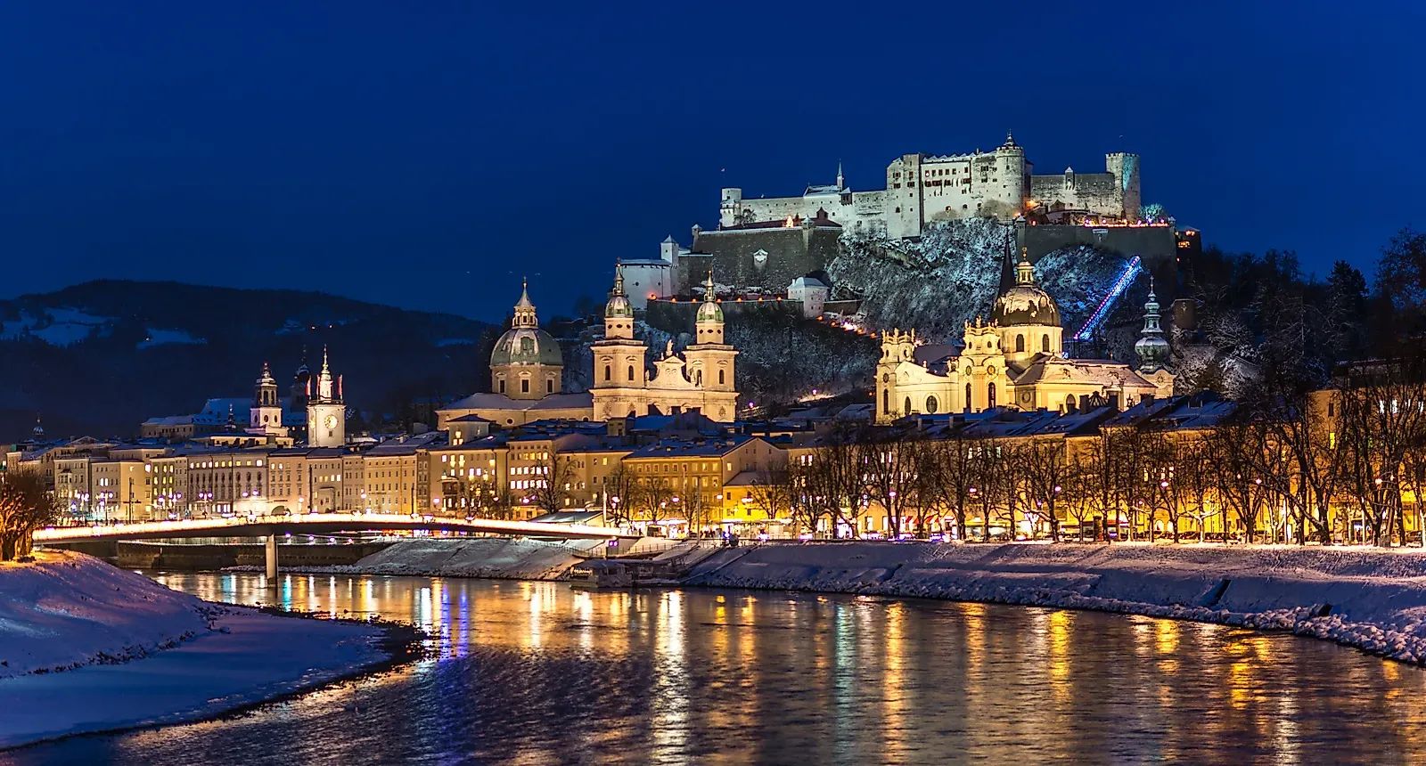 Rakousko zima turistika lyže Mozartovo město UNESCO