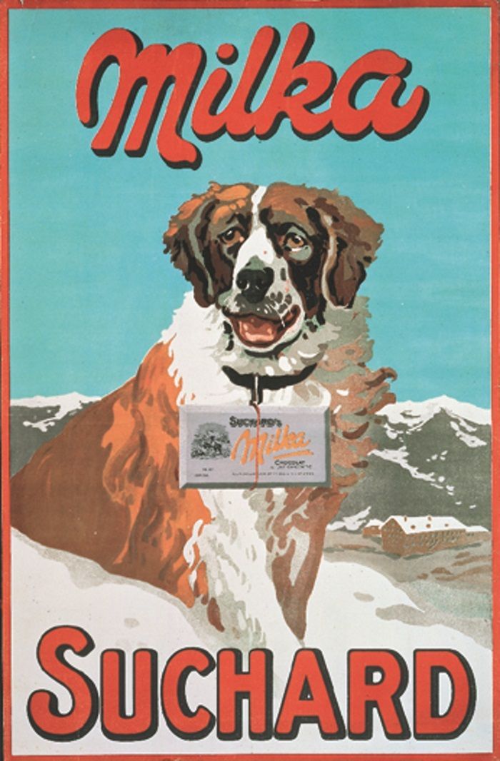 Milka 1906_Milka_Plakat_Motiv_Bernhardiner