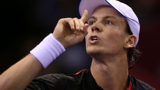 Tomáš Berdych a jeho slavné gesto v říjnu 2006 v Madridu.