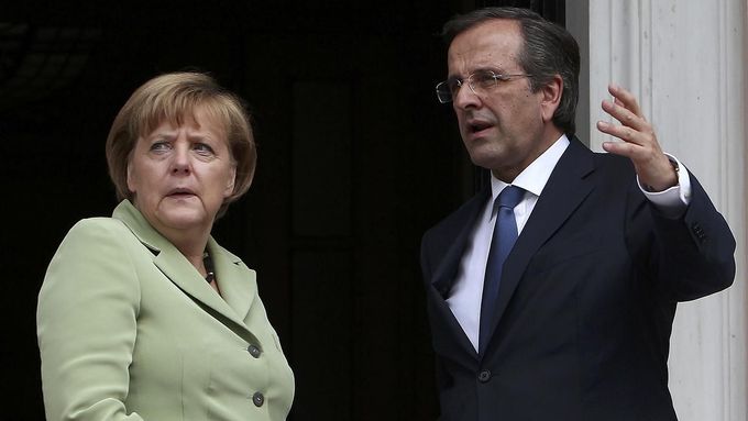 Angela Merkelová a řecký premiér Samaras.