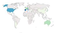 Poprvé během posledních deseti let se motocyklové hvězdy poprvé objeví v Jižní Americe, a to konkrétně v Argentině. Takový ten malý světle zelený flíček nad Brazílií vás nesmí mást, to je jedna z posledních zbylých francouzských kolonií. Španělé se jako jediní dostali do "tmavě modré sekce" států s více než třemi desítkami Grand Prix.