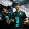 Mercedes Formula One driver Hamilton of Britain gestures after the first Russian Grand Prix in Sochi