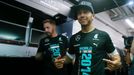 Mercedes Formula One driver Lewis Hamilton of Britain gestures after the first Russian Grand Prix in Sochi October 12, 2014. REUTERS/Maxim Shemetov (RUSSIA - Tags: SPORT