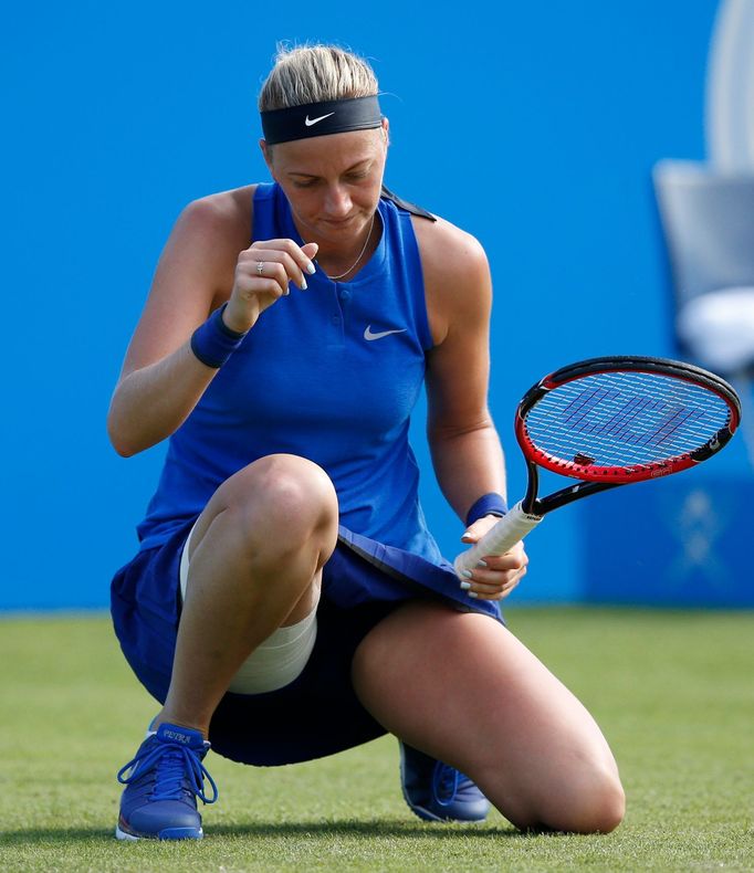 Petra Kvitová v osmifinále turnaje v Eastbourne.