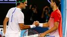 Roger Federer a Grigor Dimitrov na Australian Open 2016